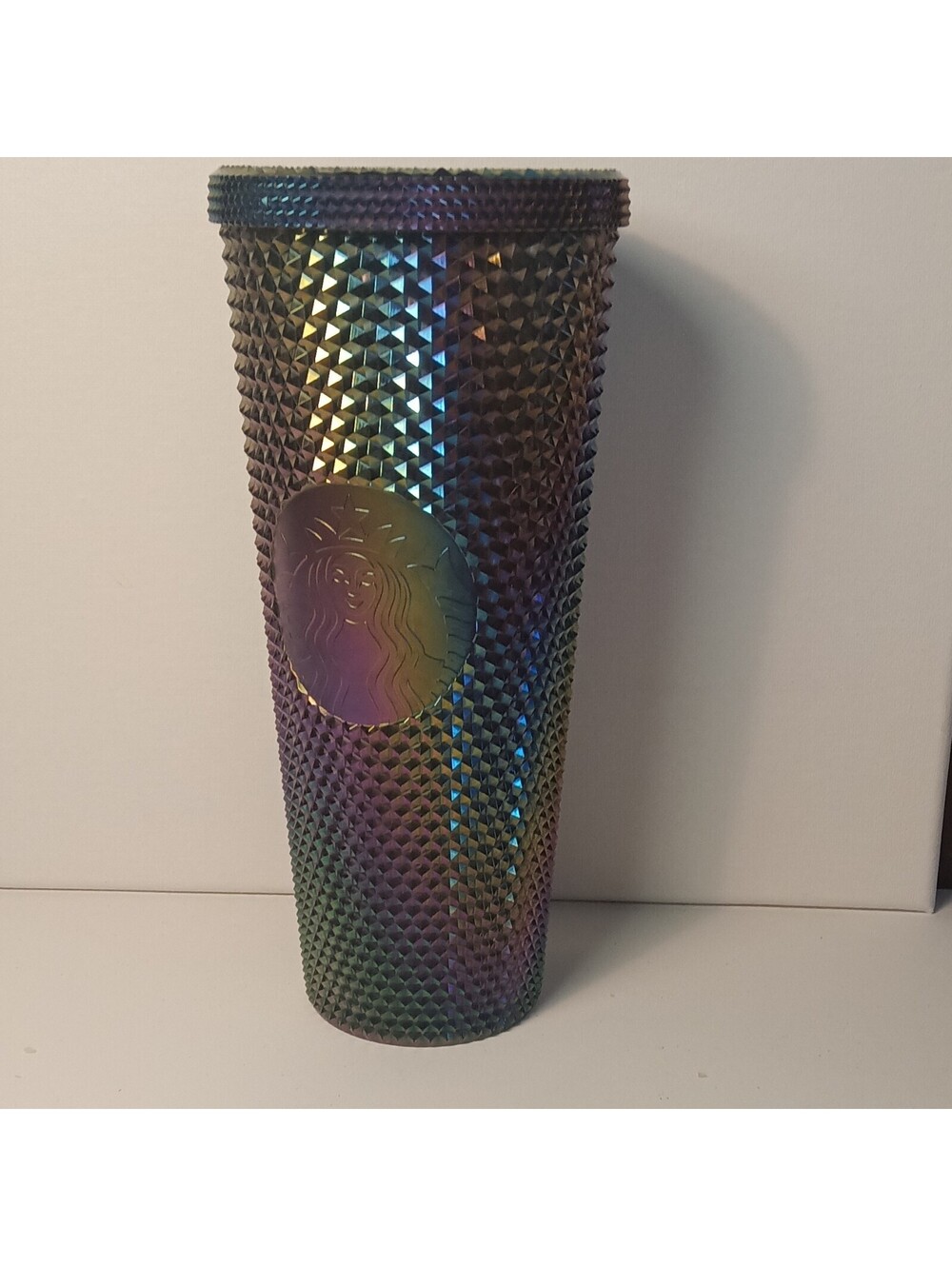 Starbucks Fall 2023 Oil Slick Studded Tumbler  24oz Rainbow Iridescent W/O Straw